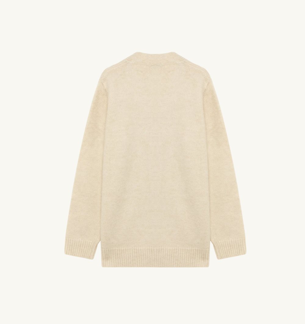 Autry Cardigan Wool Knit Oberteile Herren Weiß | 7463FEIDU