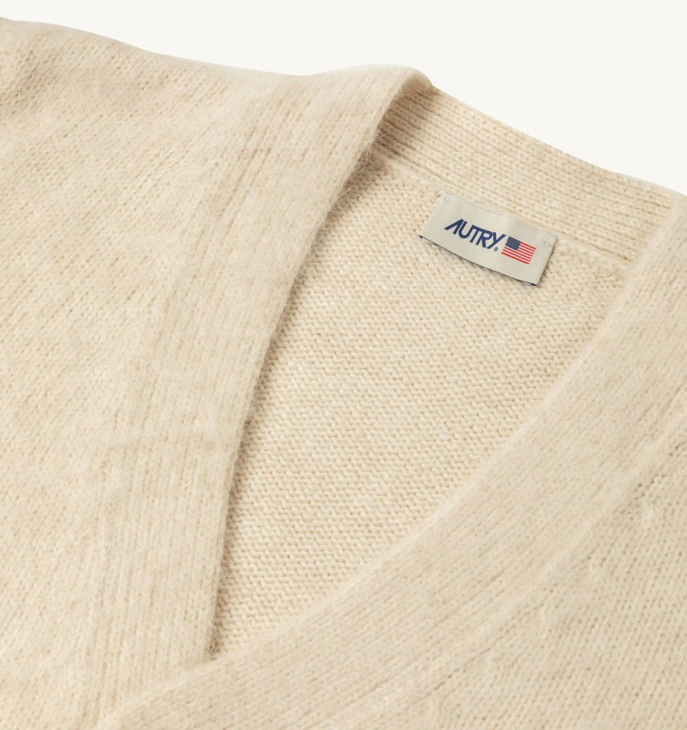Autry Cardigan Wool Knit Oberteile Herren Weiß | 7463FEIDU