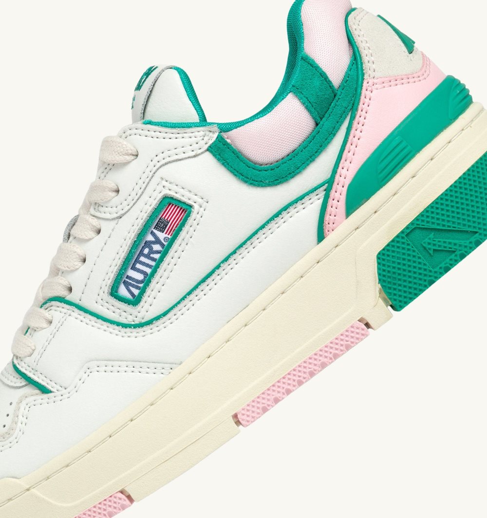 Autry Clc Sneakers Leather Sneakers Damen Grün Weiß | 9517TCQRG