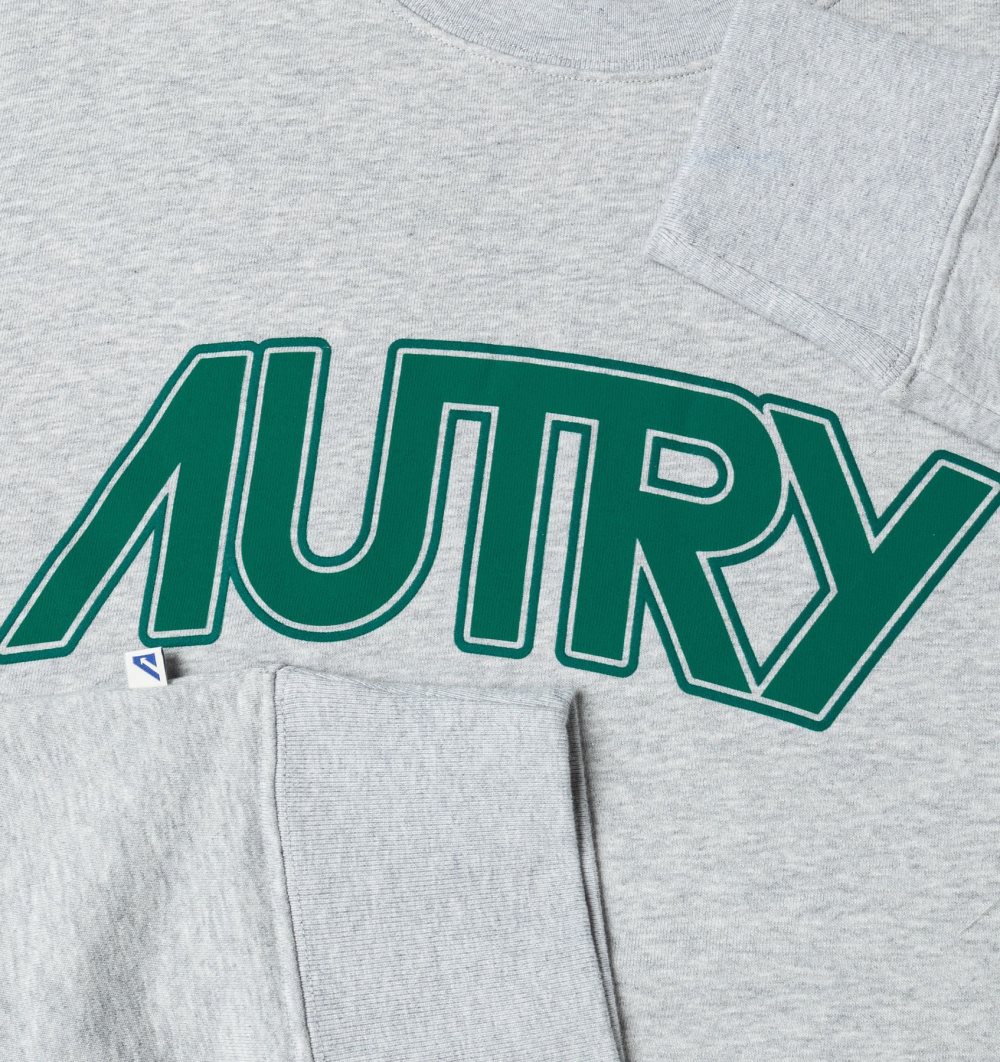 Autry Crew Neck Sweatshirt Melange Cotton Oberteile Damen Grau | 1583NFMQE