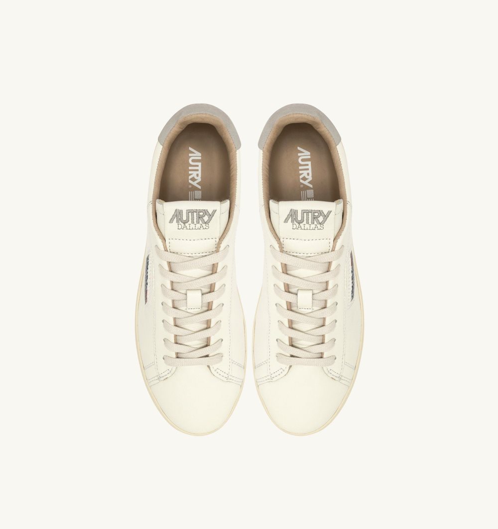 Autry Dallas Low Sneakers Vapor Leather Sneakers Damen Weiß Grau | 8432YNCGA