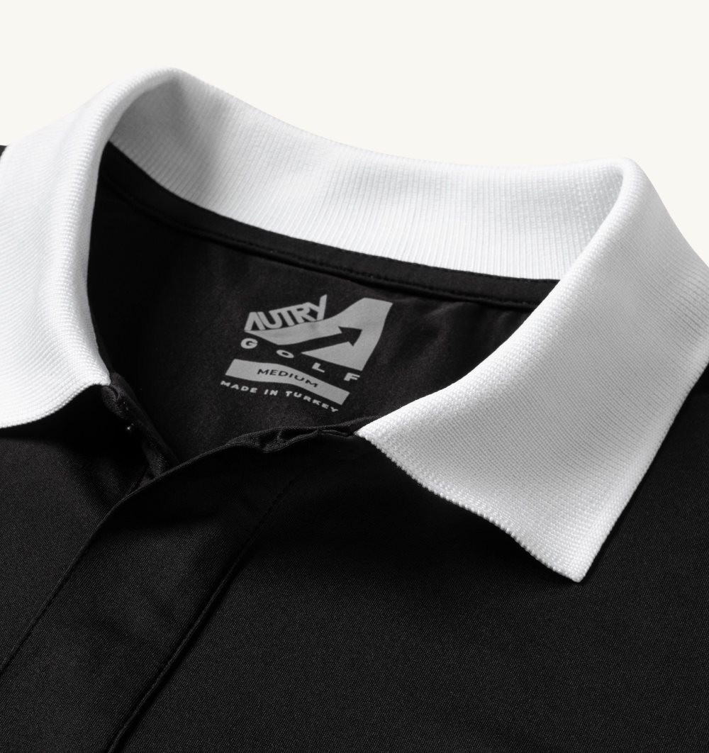 Autry Golf Polo Shirt Contrast Piping Oberteile Herren Schwarz | 0937AEOYP