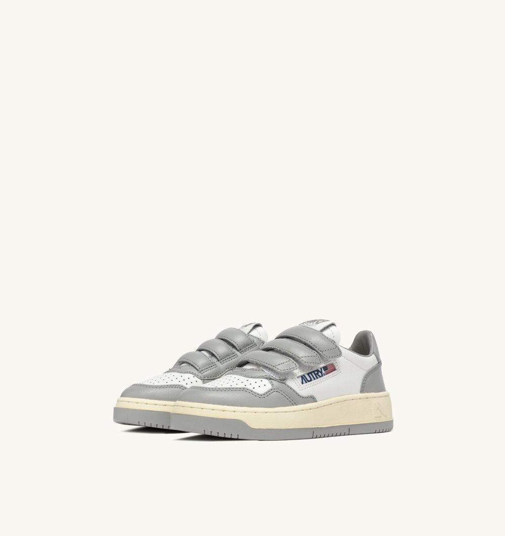 Autry Kidstripes Low Sneakers Leather Sneakers Kinder Weiß | 4360NPUIS