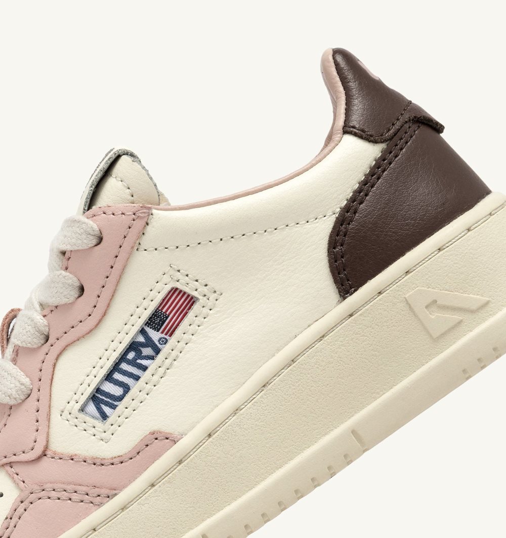 Autry Medalist Low Sneakers Leather Sneakers Kinder Weiß Rosa | 8341ELBZY