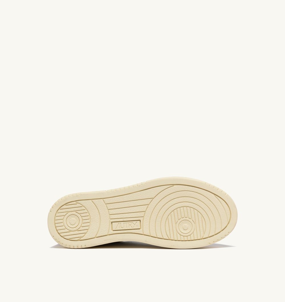 Autry Medalist Low Sneakers Pepper Leather Suede Sneakers Damen Weiß Beige | 0649SFIGQ