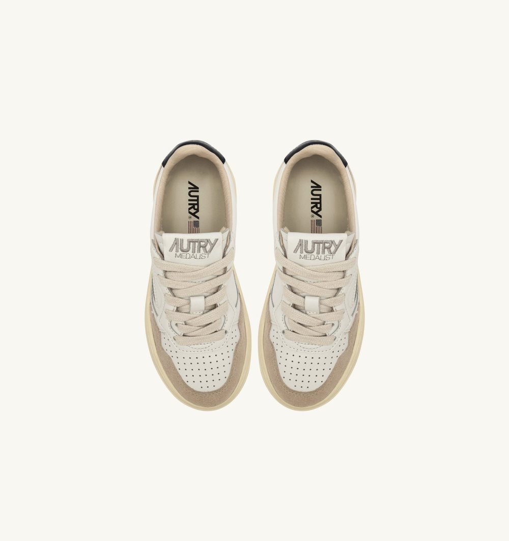 Autry Medalist Low Sneakers Suede Sneakers Kinder Weiß | 5387XYBUK
