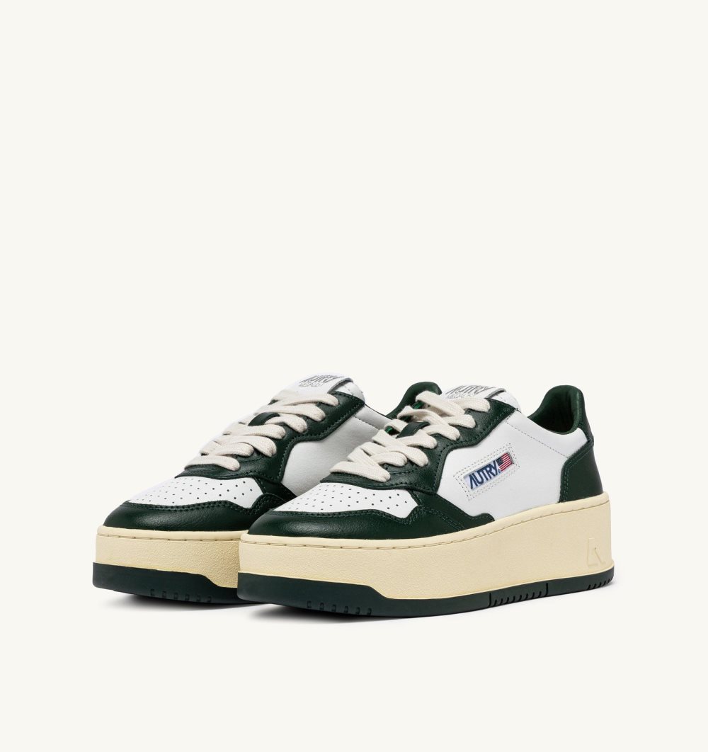 Autry Medalist Platform Sneakers Mountain Leather Plateauschuhe Damen Weiß | 2795HPUNL