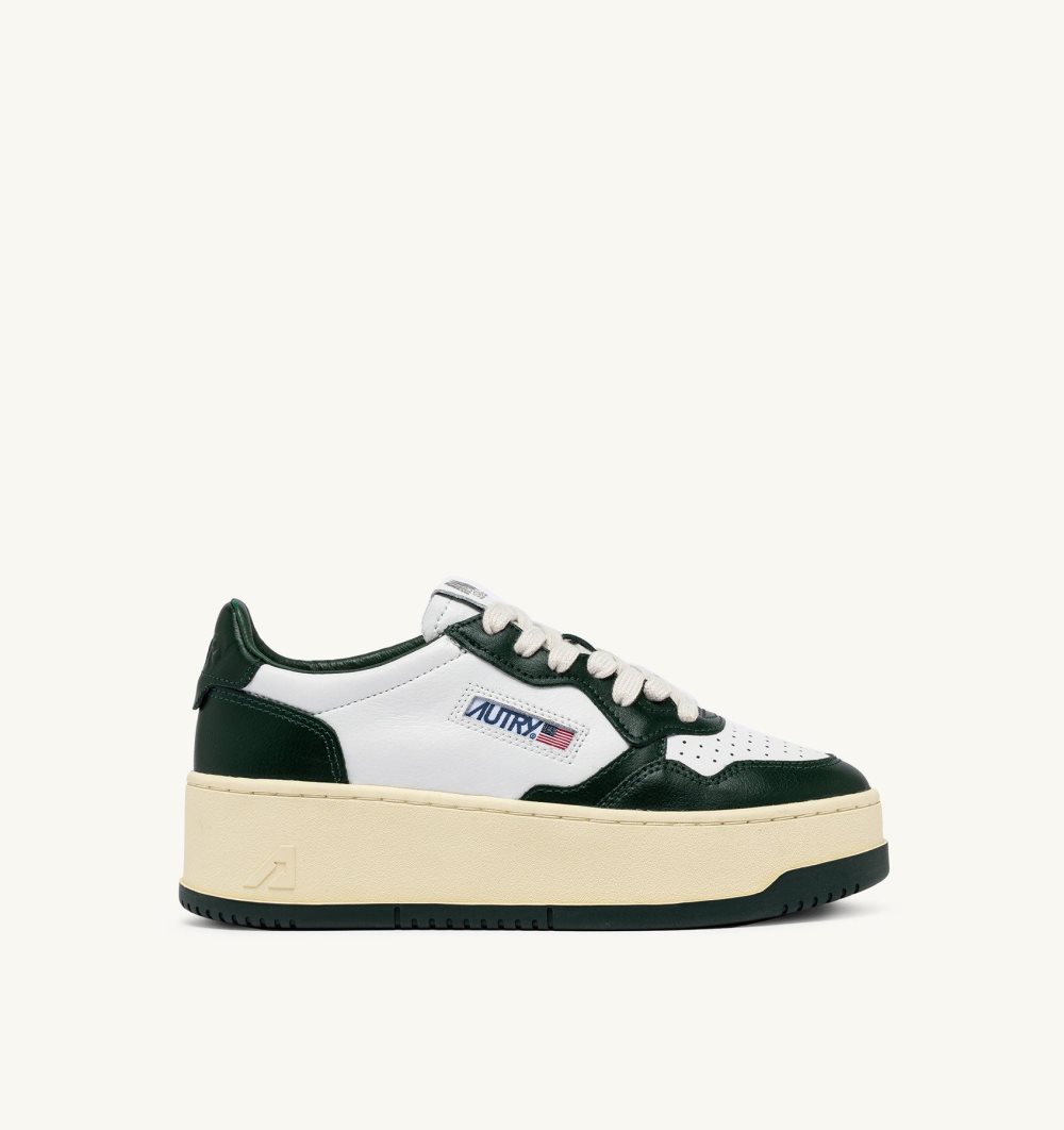 Autry Medalist Platform Sneakers Mountain Leather Plateauschuhe Damen Weiß | 2795HPUNL