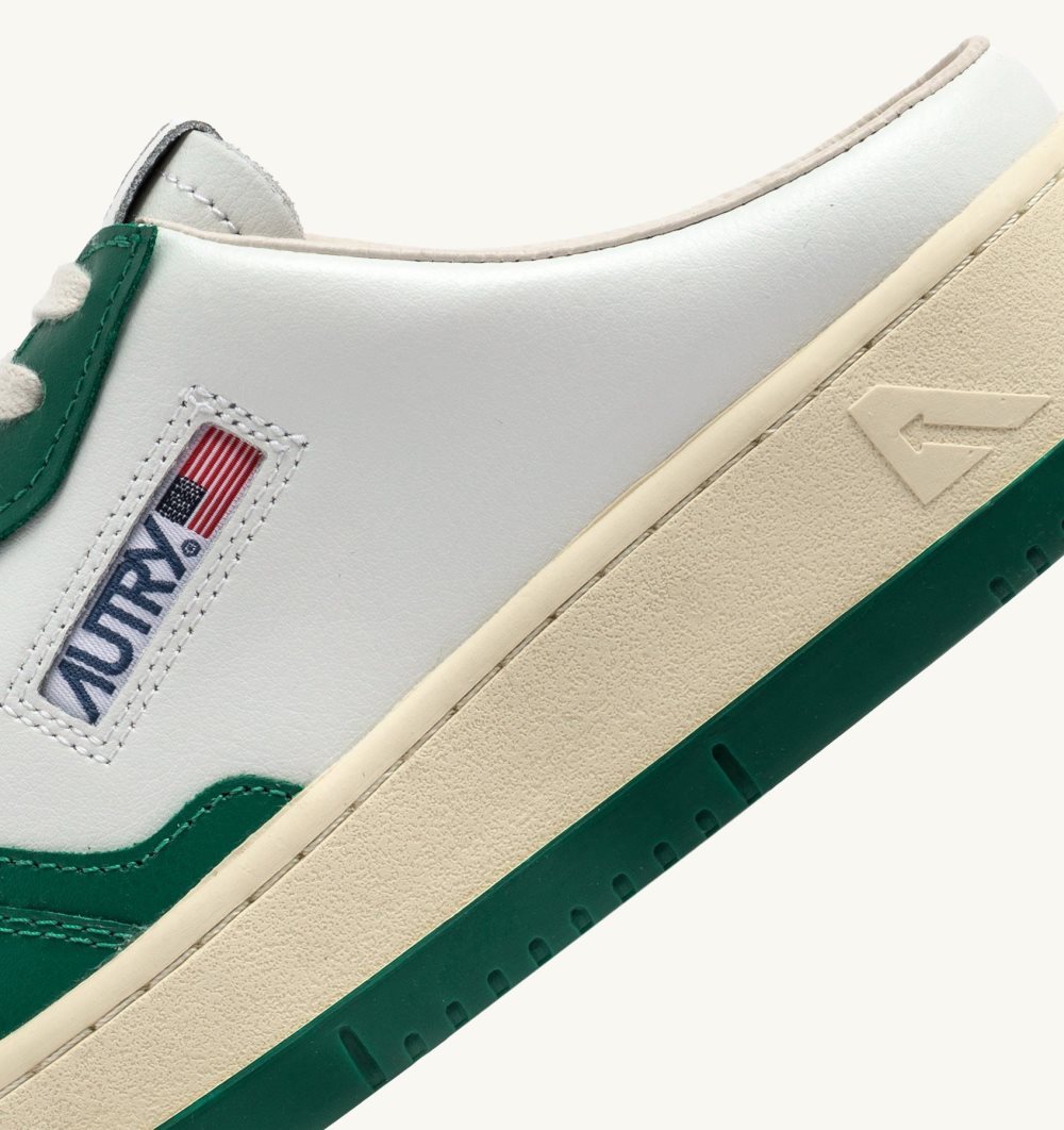 Autry Medalist Sabot Sneakers Amazon Leather Mules Herren Grün Weiß | 0236ZGJBL