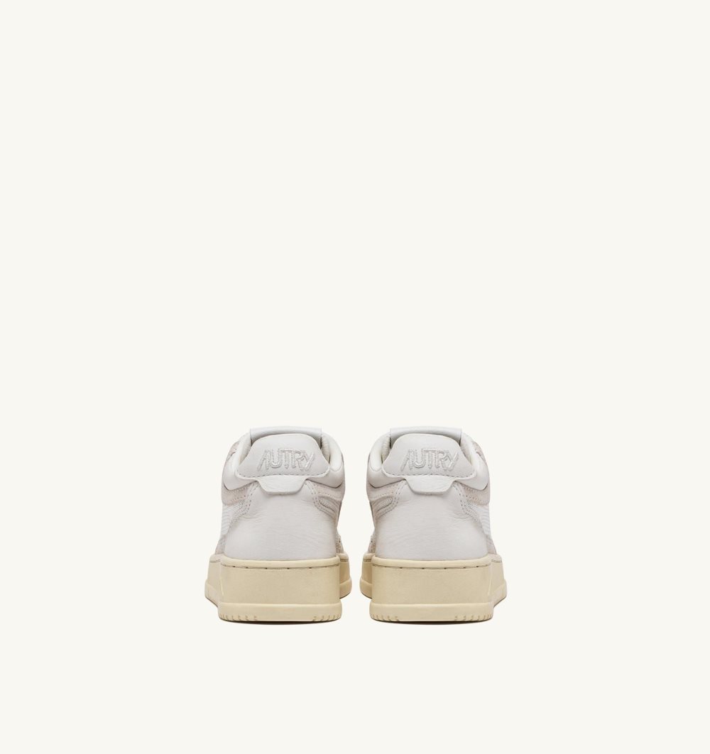 Autry Open Mid-top Sneakers Leather Mesh Suede Sneakers Kinder Weiß | 2398FZXIV