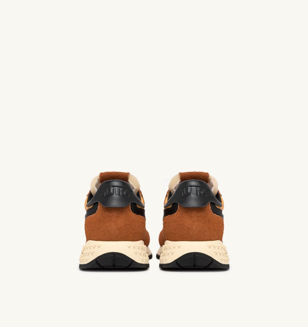 Autry Reelwind Low Sneakers Sunset Nylon Suede Sneakers Herren Orange | 7205ODJMN
