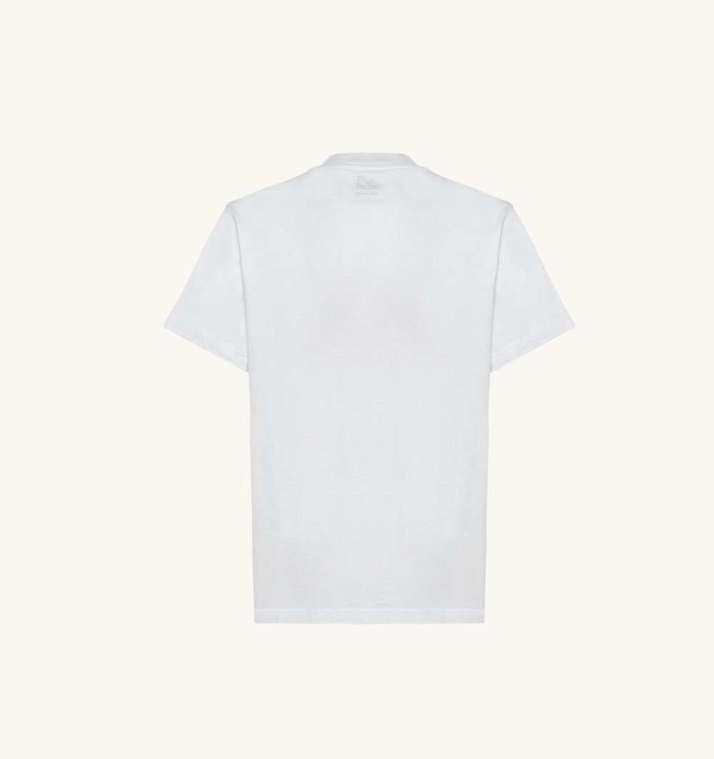 Autry Tennis T-shirt Cotton Jersey Oberteile Herren Weiß | 3901PCOIU